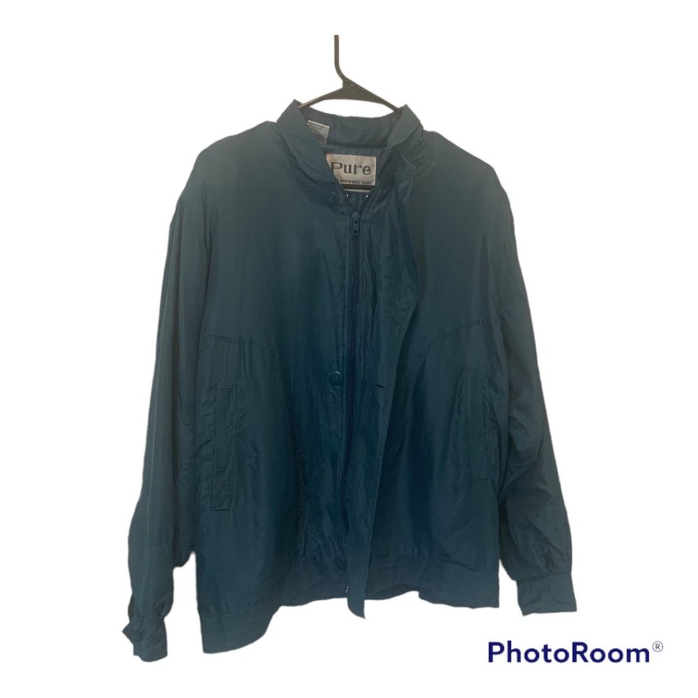 Vintage Pure 100% Washable Silk Bomber Jacket Women’s Medium